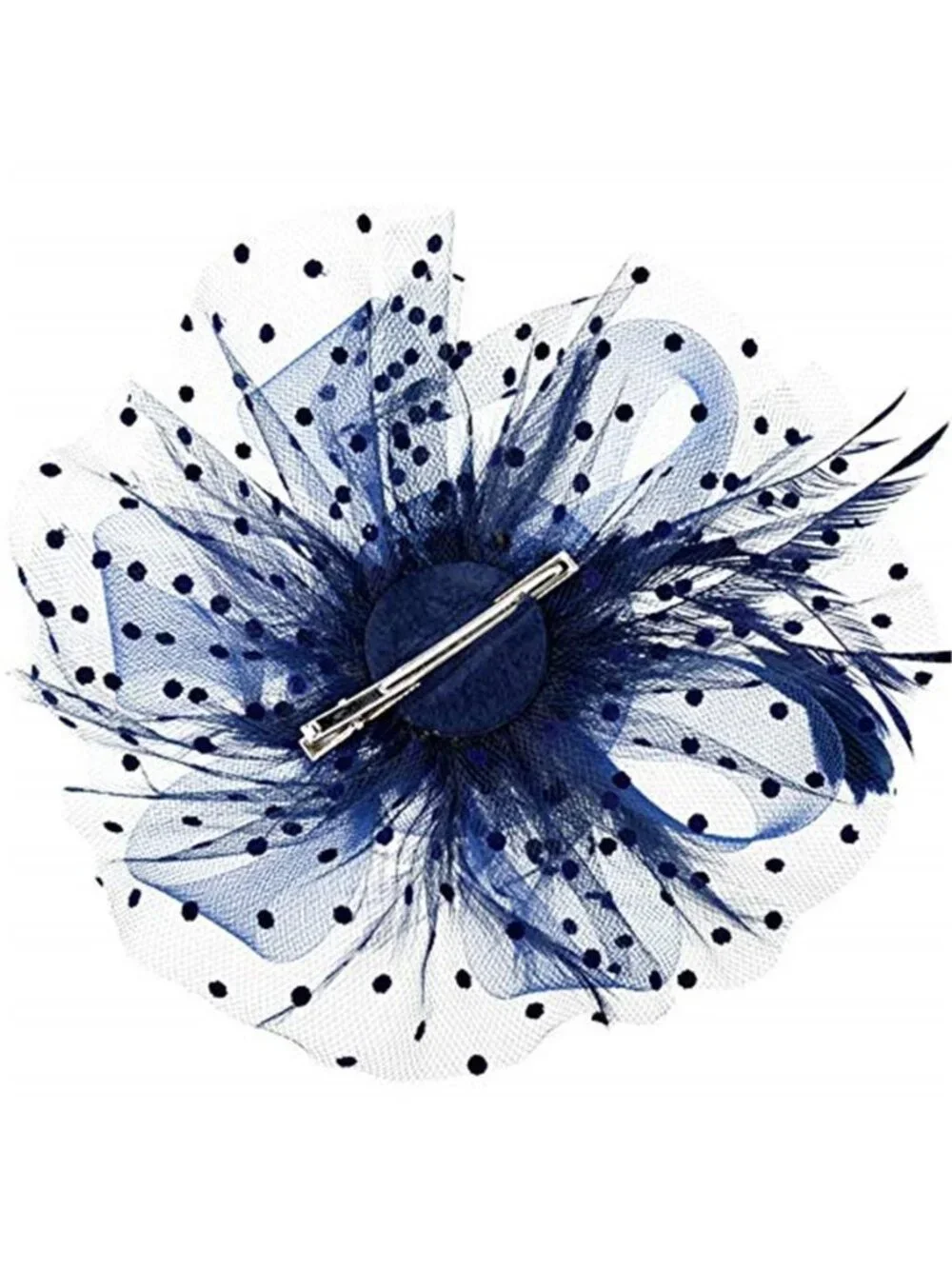 Fascinators Hat Flower Mesh Ribbons Feathers on a Headband and a Clip